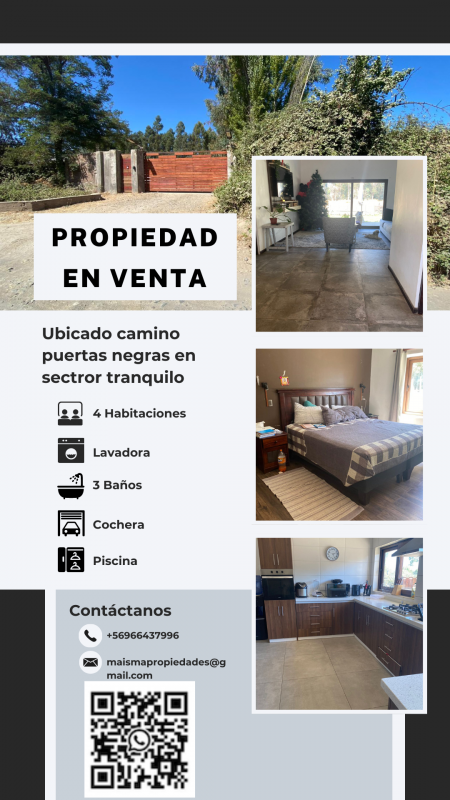 Se Vende Parcela Con Casa en Puertas Negras