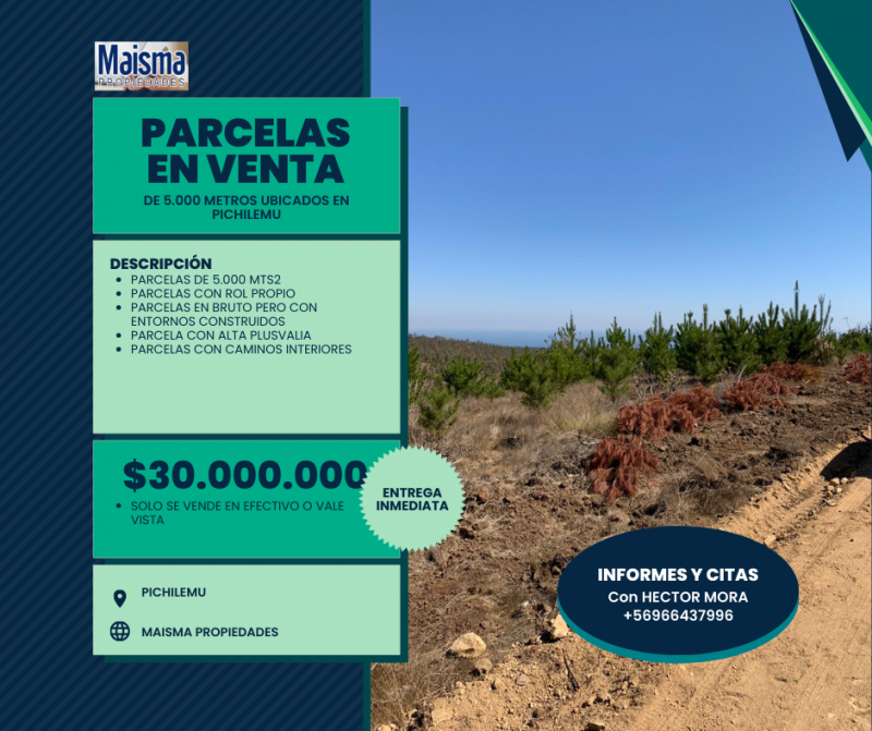 Se Vende Parcela en Pichilemu