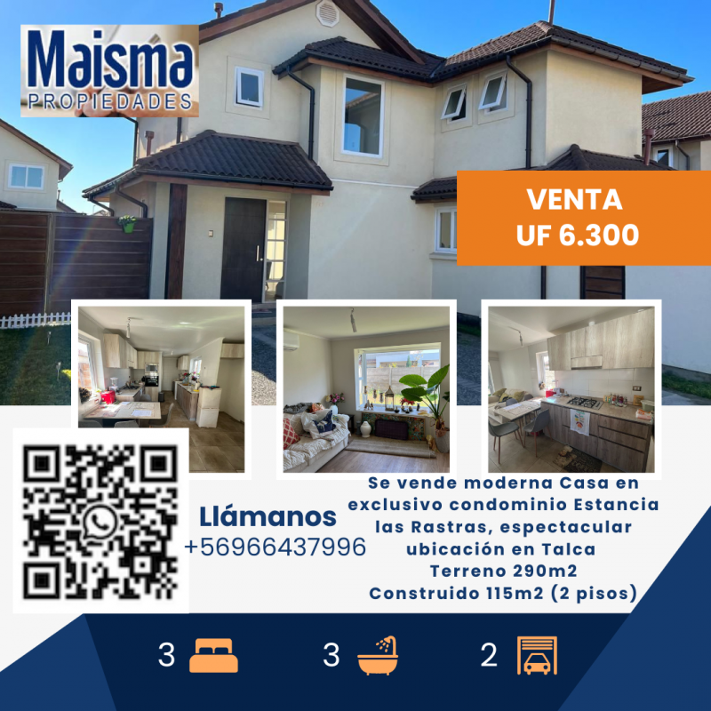 Se Vende Casa Condominio Estancia las Rastras