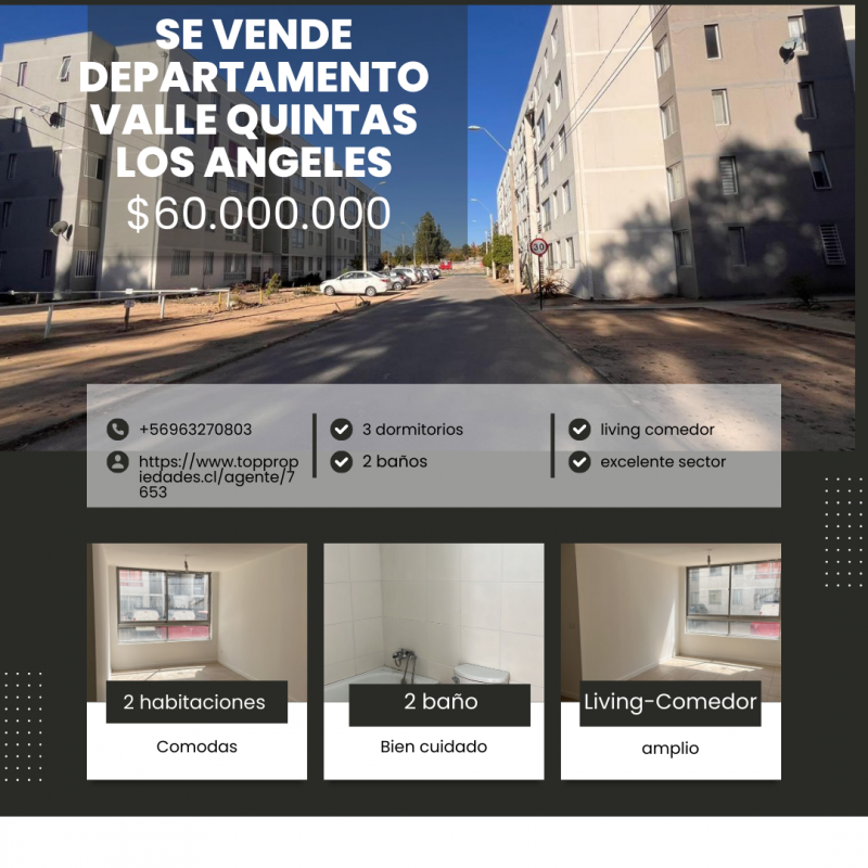 Se Vende Departamento Valle Quintas los Angeles