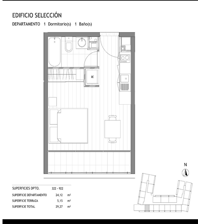 Departamento Tipo Estudio en Venta – Parque de Almagro