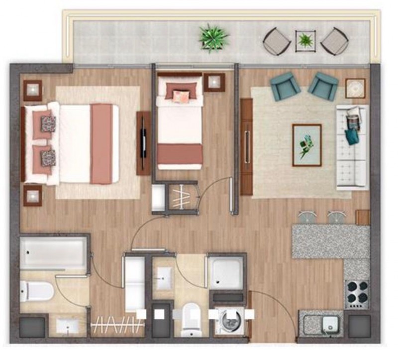Hermoso Depto en Arriendo 2D+2B Metro Toesca