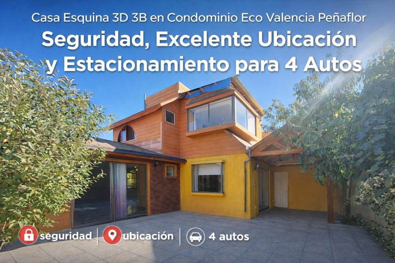 Fotografía de Casa Esquina 3D3B en Condominio, 200M2 en Peñaflor