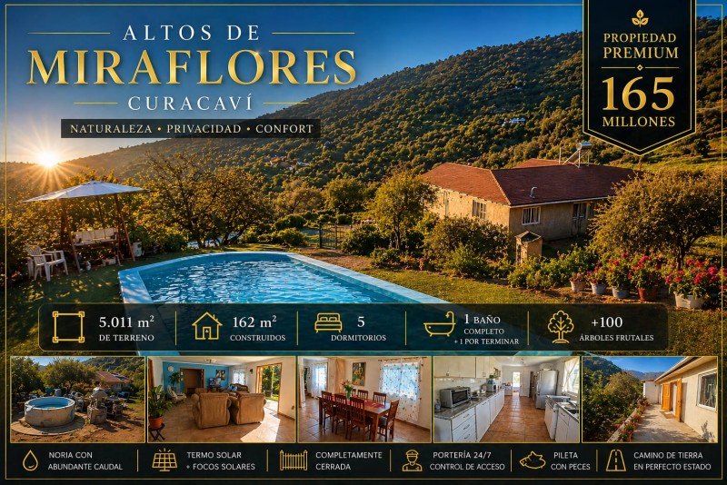 Fotografía de Parcela en Altos de Miraflores, Curacaví | 5D | Piscina |