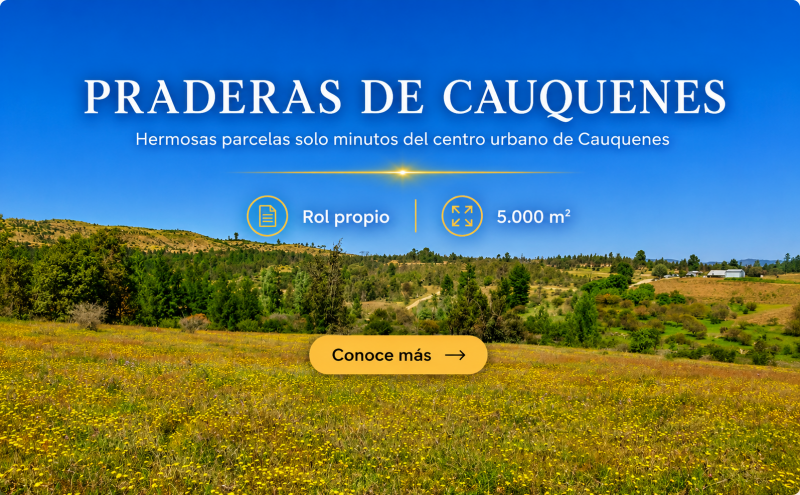 Parcelas en Cauquenes | a minutos centro | Opción de crédito