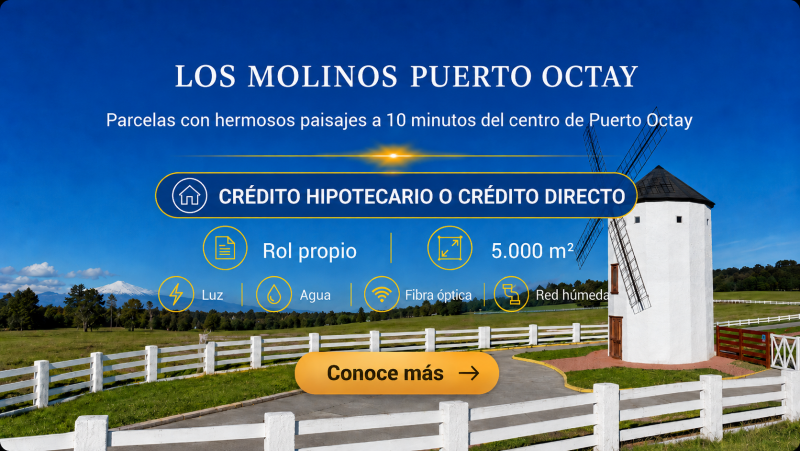 PARCELAS PUERTO OCTAY |AGUA|LUZ|FIBRA ÓPTICA|SEGURIDAD