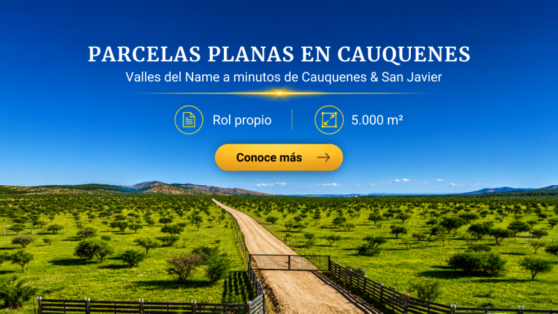 Parcelas planas en Cauquenes  | Rol propio entrega inmediata