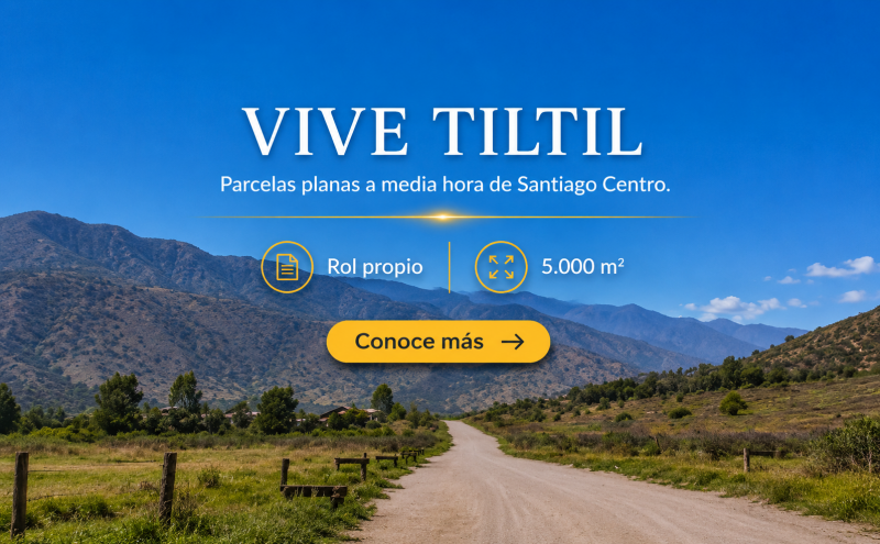 Parcelas planas a media hora Santiago | Pocas unidades