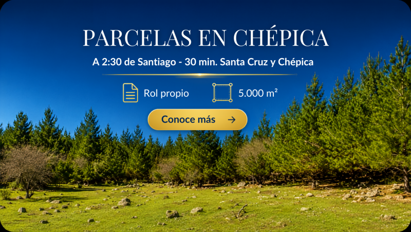 Bosques de Chépica variedad de parcelas a 2:30 de Santiago