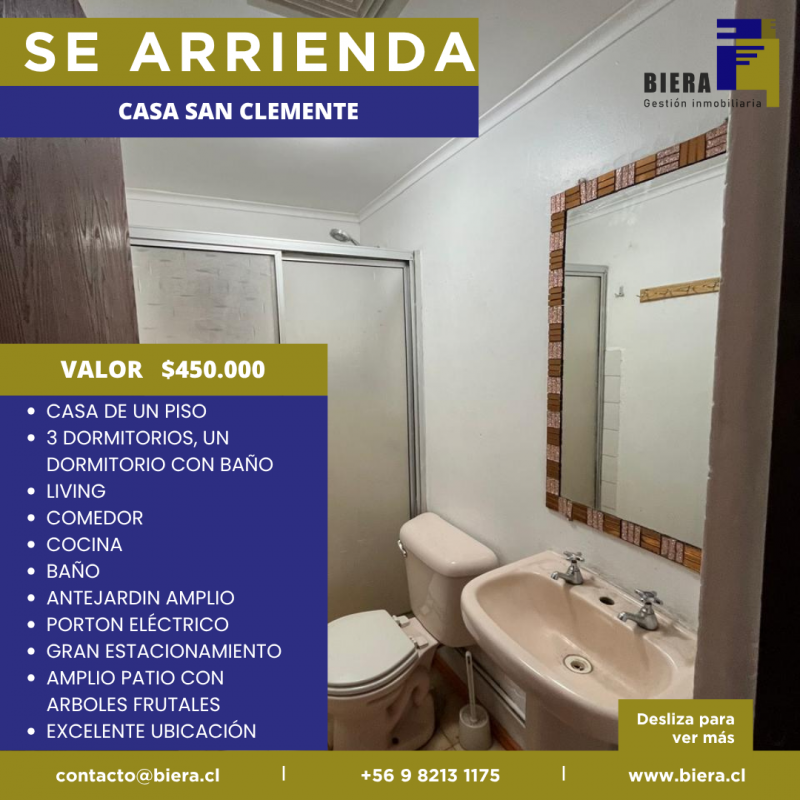 Casa Con Gran Patio y Estacionamiento en San Clemente