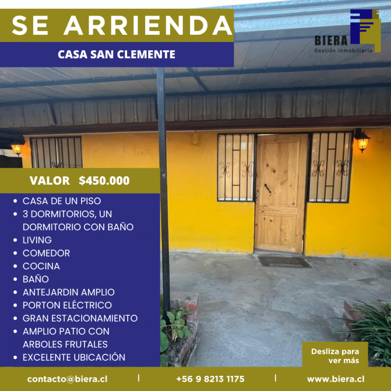 Casa Con Gran Patio y Estacionamiento en San Clemente