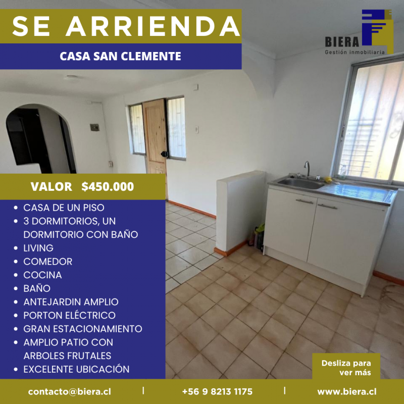 Casa Con Gran Patio y Estacionamiento en San Clemente