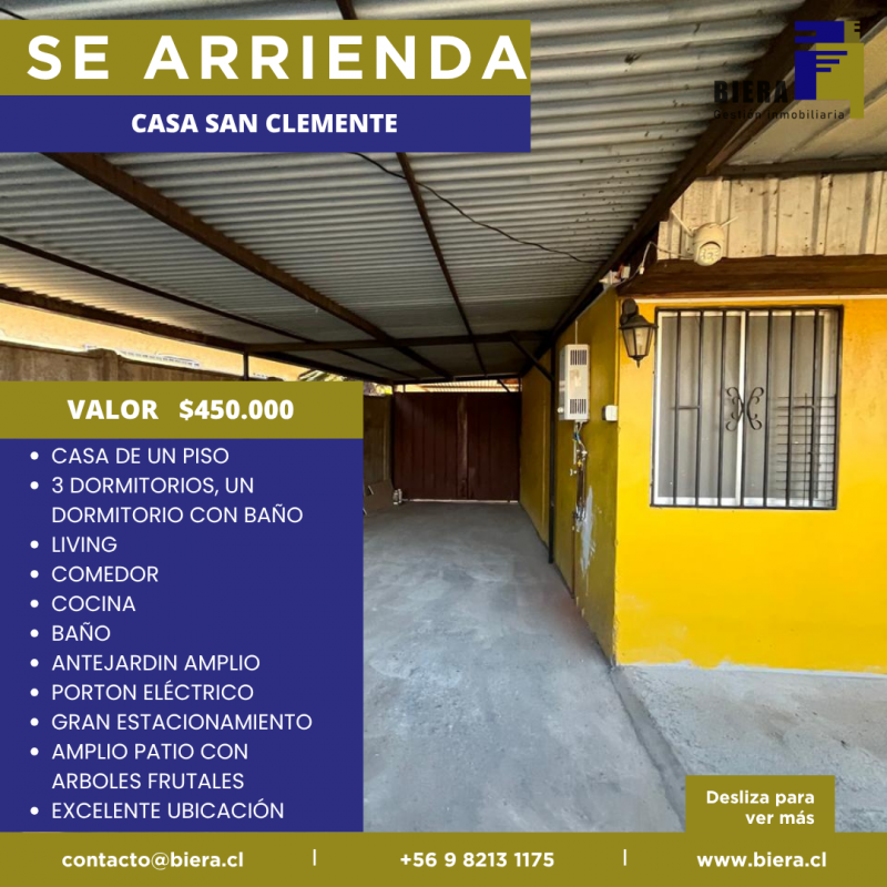 Casa Con Gran Patio y Estacionamiento en San Clemente