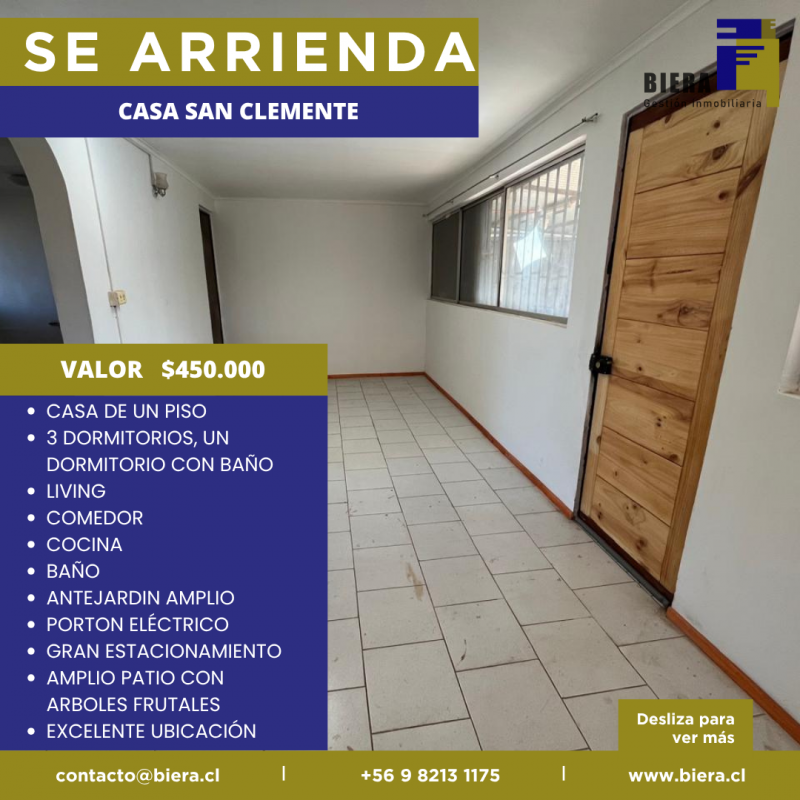 Casa Con Gran Patio y Estacionamiento en San Clemente