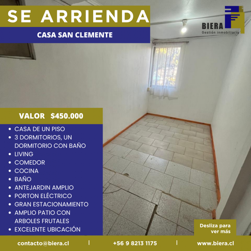 Casa Con Gran Patio y Estacionamiento en San Clemente