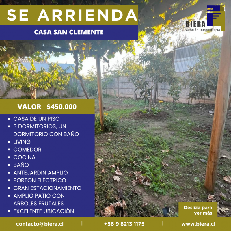 Casa Con Gran Patio y Estacionamiento en San Clemente