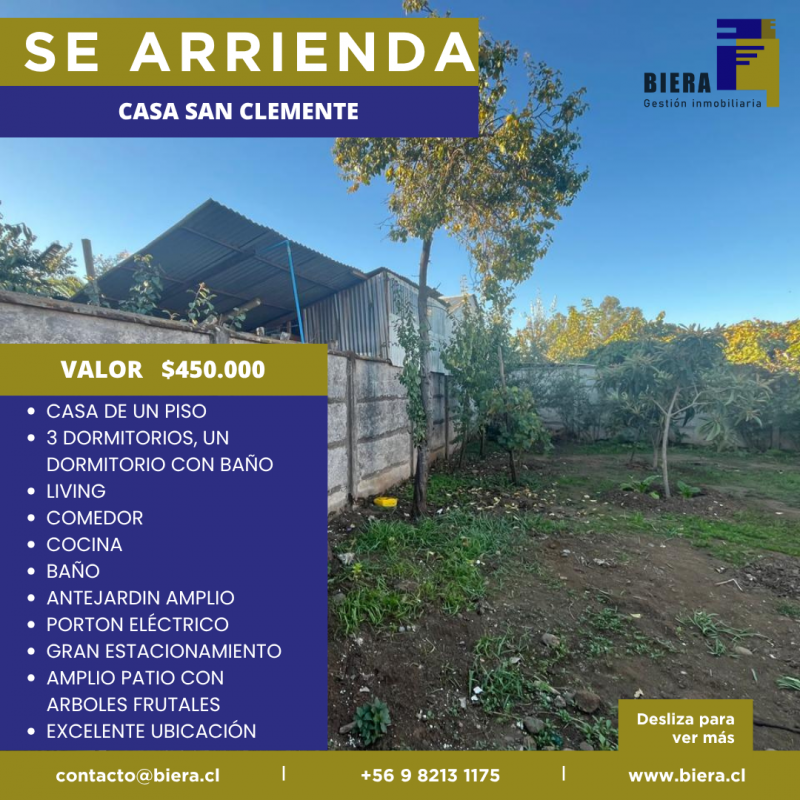 Casa Con Gran Patio y Estacionamiento en San Clemente