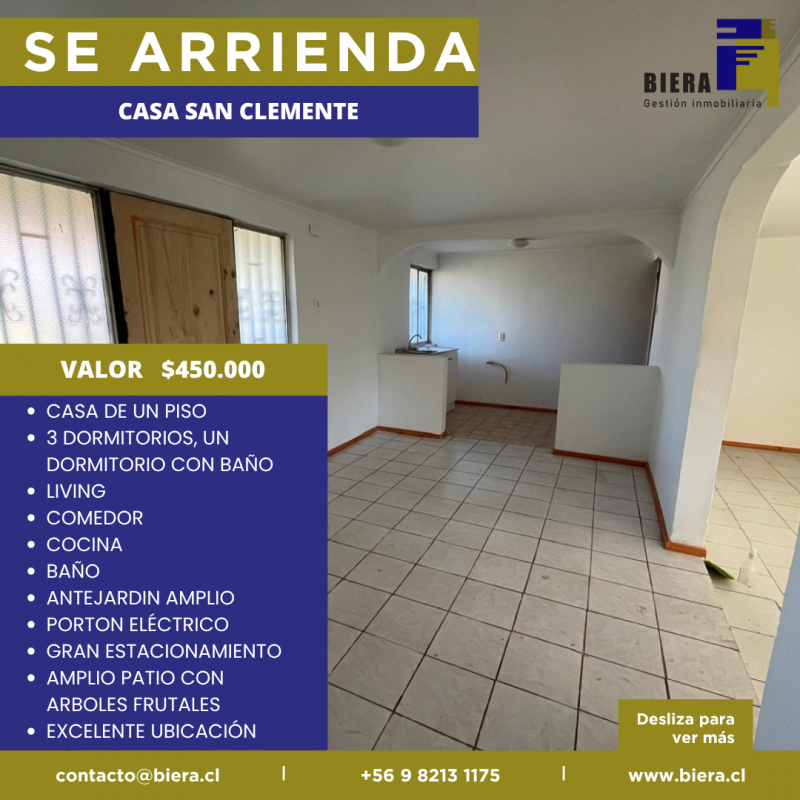 Casa Con Gran Patio y Estacionamiento en San Clemente