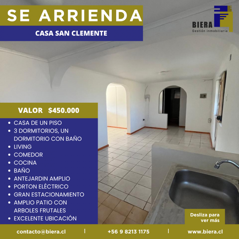 Casa Con Gran Patio y Estacionamiento en San Clemente