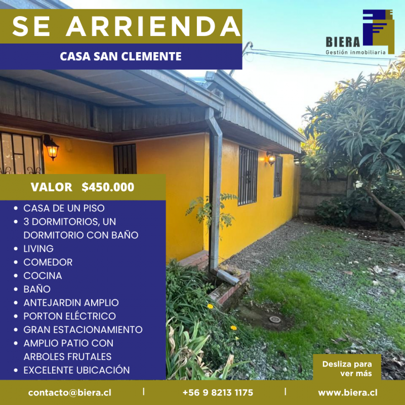 Casa Con Gran Patio y Estacionamiento en San Clemente