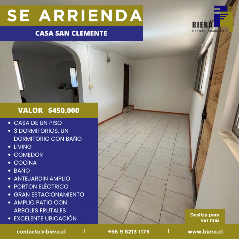 Casa Con Gran Patio y Estacionamiento en San Clemente