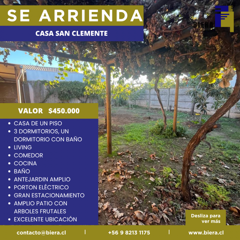 Casa Con Gran Patio y Estacionamiento en San Clemente