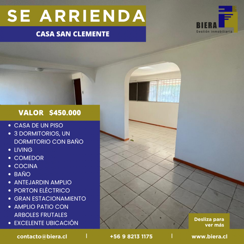 Casa Con Gran Patio y Estacionamiento en San Clemente