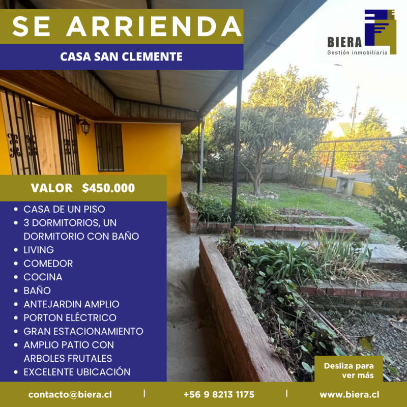 Casa Con Gran Patio y Estacionamiento en San Clemente