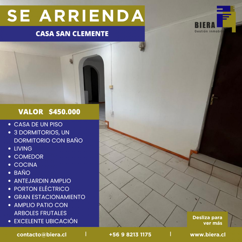 Casa Con Gran Patio y Estacionamiento en San Clemente