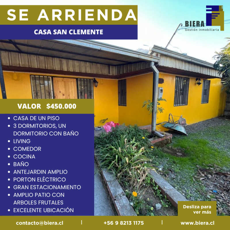 Casa Con Gran Patio y Estacionamiento en San Clemente