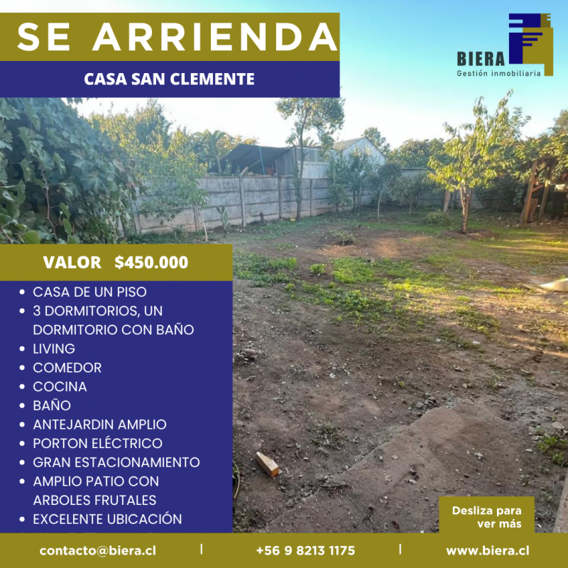 Casa Con Gran Patio y Estacionamiento en San Clemente