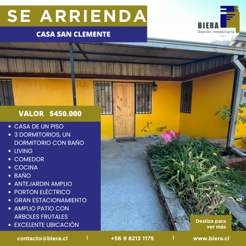 Casa Con Gran Patio y Estacionamiento en San Clemente