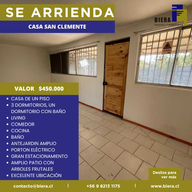 Casa Con Gran Patio y Estacionamiento en San Clemente