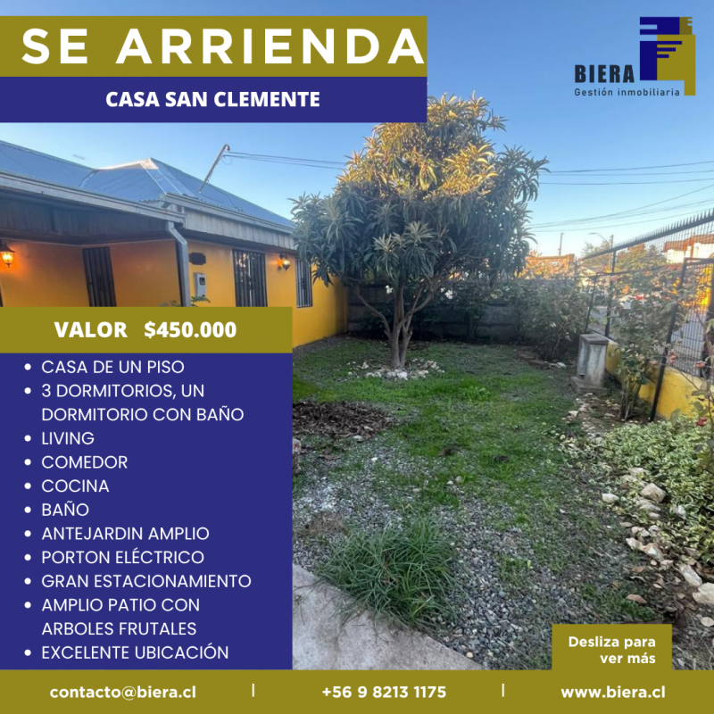 Casa Con Gran Patio y Estacionamiento en San Clemente