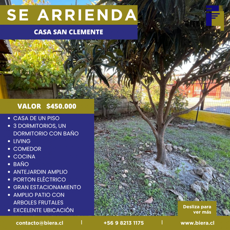 Casa Con Gran Patio y Estacionamiento en San Clemente