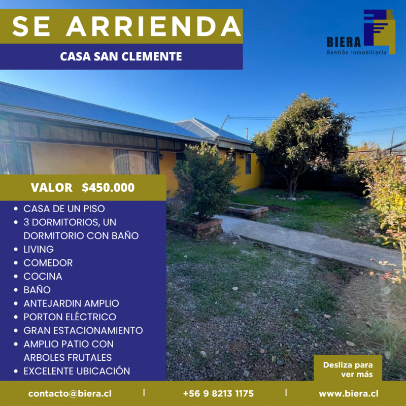 Casa Con Gran Patio y Estacionamiento en San Clemente