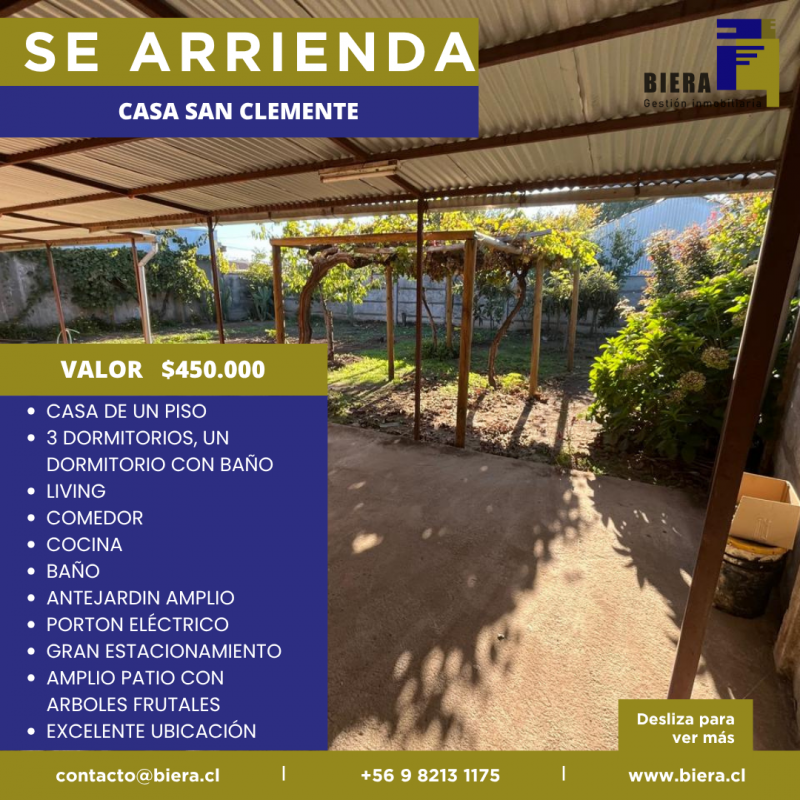 Casa Con Gran Patio y Estacionamiento en San Clemente