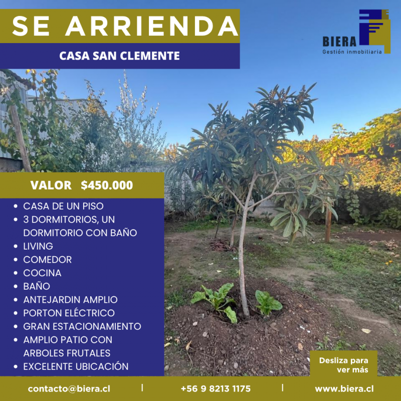 Casa Con Gran Patio y Estacionamiento en San Clemente