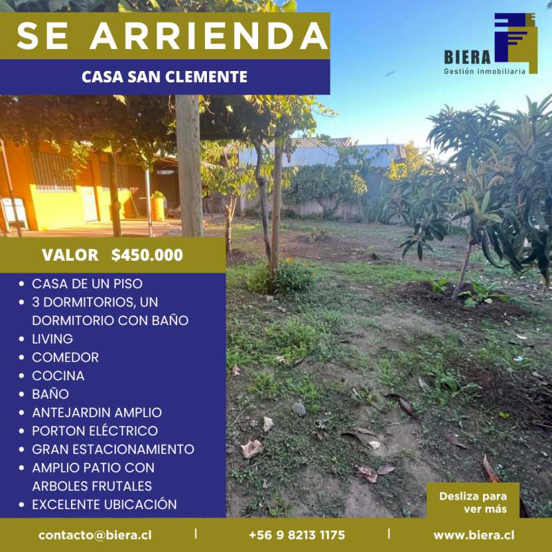 Casa Con Gran Patio y Estacionamiento en San Clemente