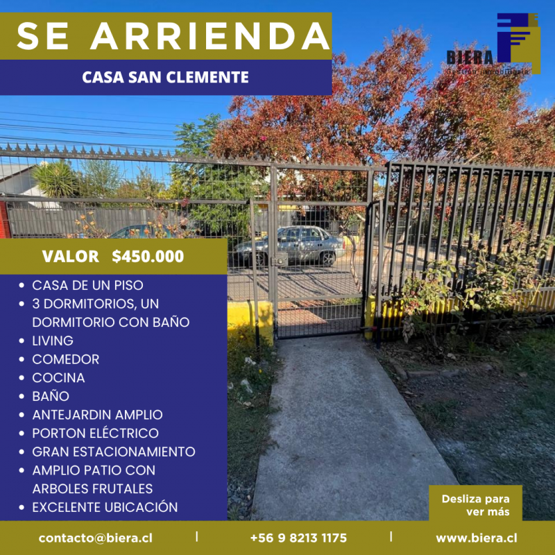 Casa Con Gran Patio y Estacionamiento en San Clemente