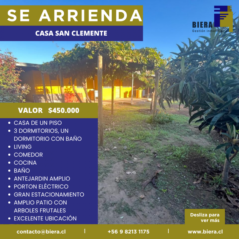 Casa Con Gran Patio y Estacionamiento en San Clemente