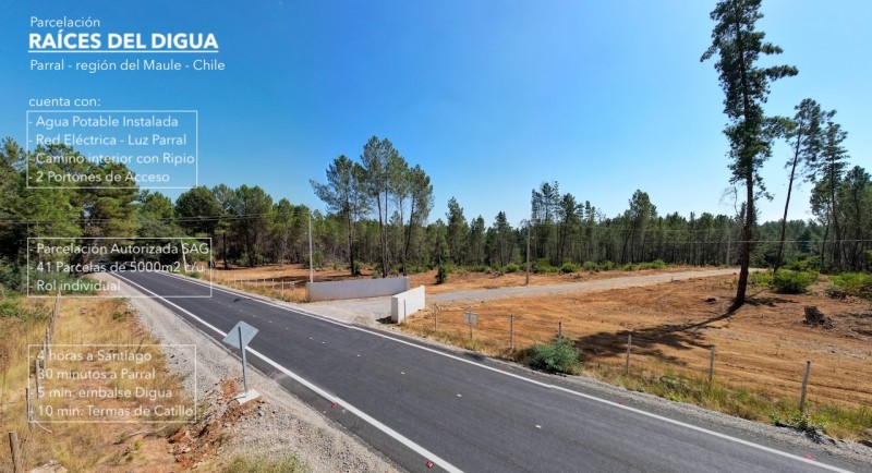 Parcelas en Parral, 5000M2, Raíces del Digua, Agua Potable