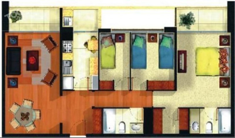 Plaza Eusebio Lillo, Vista Despajada 3D2B + 1E1B