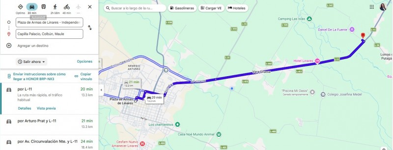 Venta de Terreno – Sector Capilla Palacios, Comuna de Colbún