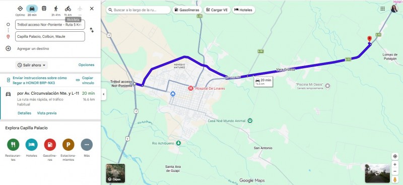 Venta de Terreno – Sector Capilla Palacios, Comuna de Colbún