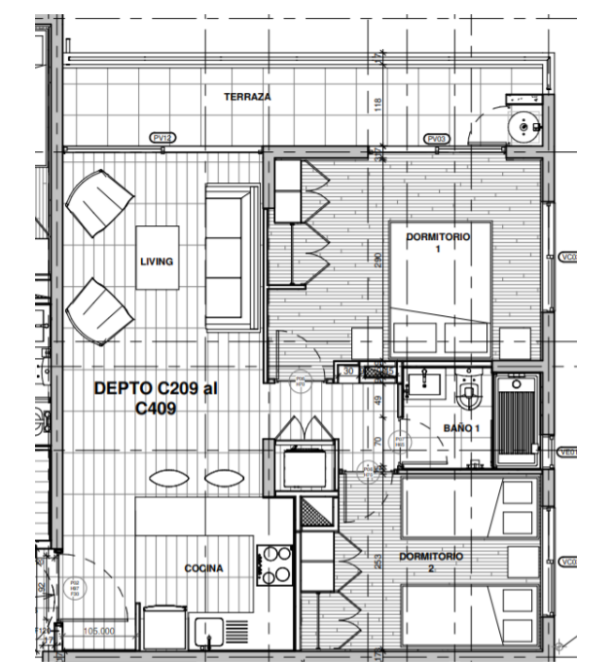 Depto 2D1B Estacionamiento y Bodega en Condominio Tranquilo