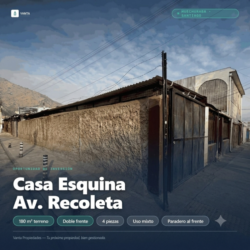 Fotografía de Casa Esquina Av. Recoleta | 180 M² | Sin Gravámenes | Potenc