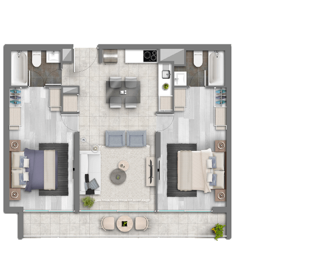 Depto Mariposa en Villa Macul