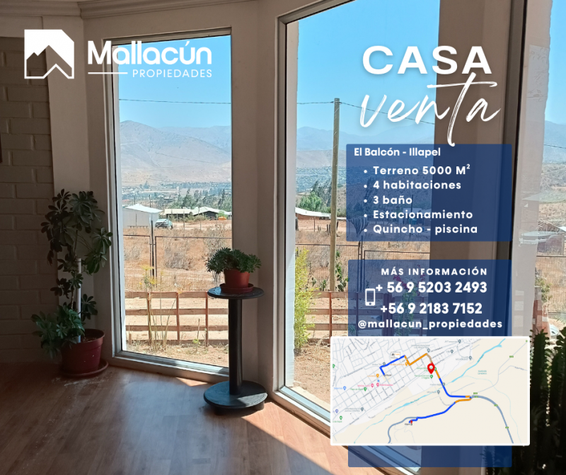 el Balcón, Illapel | Terreno Con Casa en Venta
