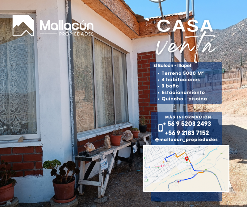 el Balcón, Illapel | Terreno Con Casa en Venta
